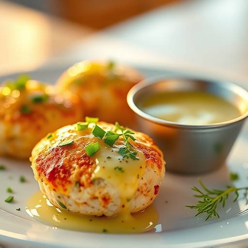 Mini Crab Cakes with lemon-dill sauce