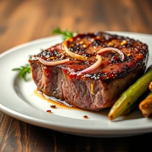 Perfectly cooked sous vide steak on a plate